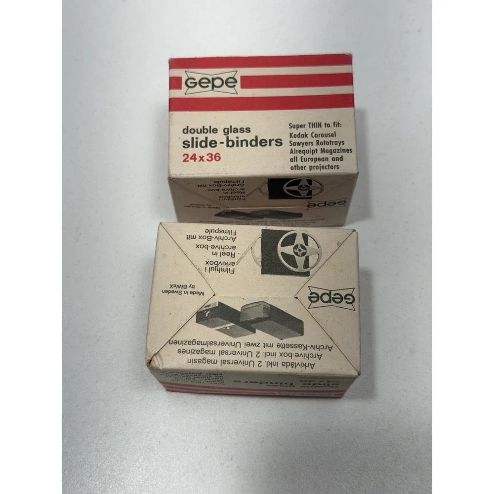 Vintage 2 boxes of 20 GEPE 24x36 Anti-Newton SLIDE BINDERS‎